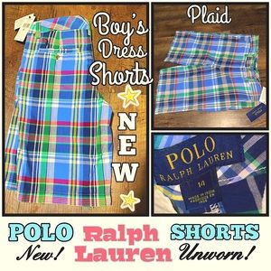 ❌SOLD!❌ Boy’s size 14 POLO RL plaid dress shorts. NEW WITH TAGS !!